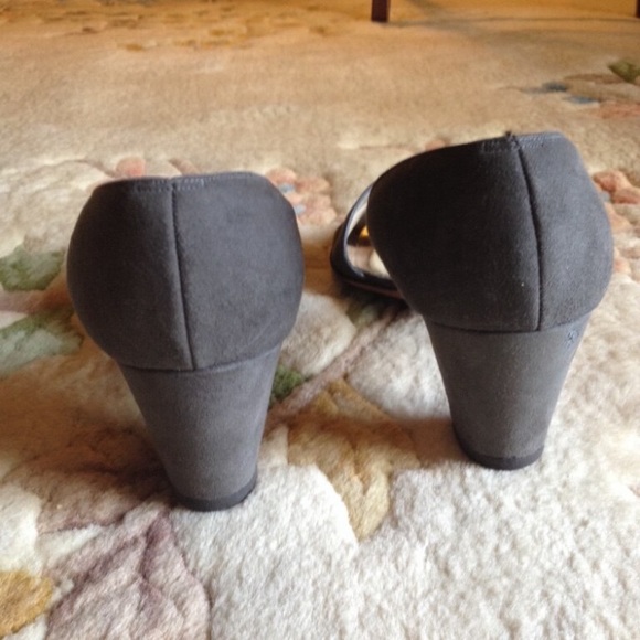 Dark Grey Suede Pumps - Picture 4 of 5
